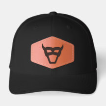 Geometrisches Stier-Emblem-Leder-Patch Hut
