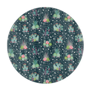 Geometrisches Succulents-Muster Schneidebrett