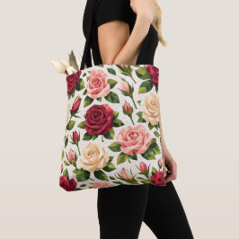 Geometrisches süßes Rosenmuster Rosa Rot Pfirsich