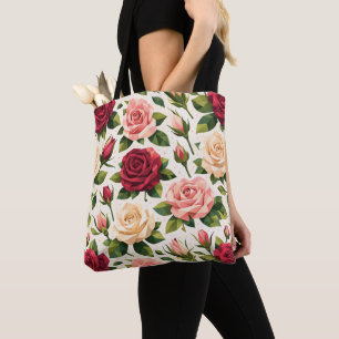 Geometrisches süßes Rosenmuster Rosa Rot Pfirsich