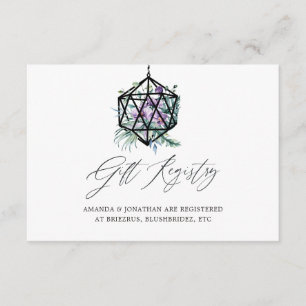 Geometrisches Terrarium Blumige Hochzeitsgeschenk- Begleitkarte