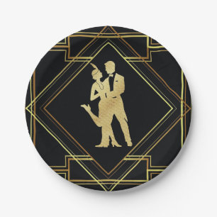 Geometrisches Thema-Party des Gatsby Pappteller
