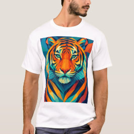 Geometrisches Tigerhemd T-Shirt