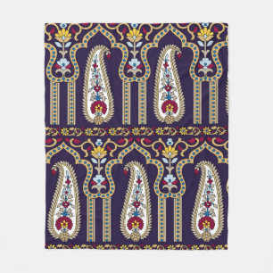 Geometrisches traditionelles Paisleymuster mit Ran Fleecedecke