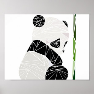 Geometrisches trauriges Panda Poster