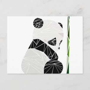 Geometrisches trauriges Panda Postkarte
