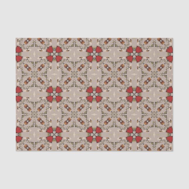 Geometrisches Tulpen-Papier Seidenpapier (Vorderseite)