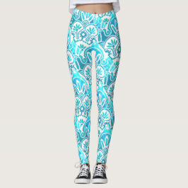 Geometrisches Türkis und aquamarine Leggings