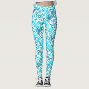 Geometrisches Türkis und aquamarine Leggings