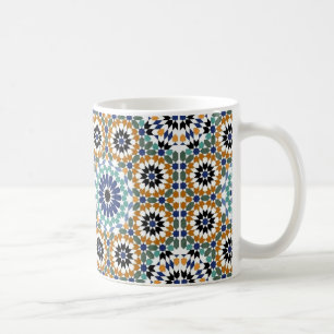 Geometrisches türkisches Blau- und Braundesign Kaffeetasse