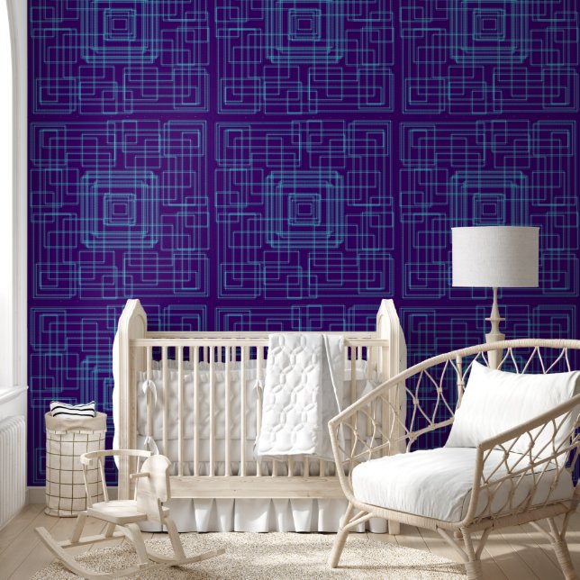 Geometrisches und abstrakt blaues Design Tapete (Kinder)