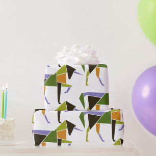 Geometrisches Unicorn Modernes Abstraktes Tangram  Geschenkpapier