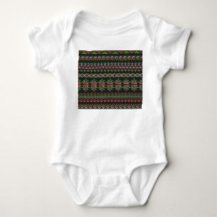 Geometrisches Vintag: Set nahtloser Muster. Baby Strampler