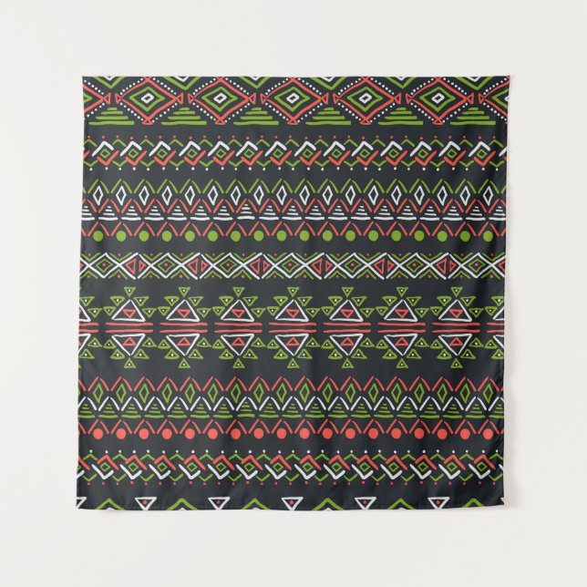 Geometrisches Vintag: Set nahtloser Muster. Wandteppich (Vorderseite)