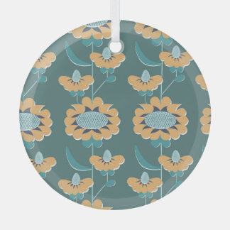 Geometrisches Vintag: Textile nautische Motive Ornament Aus Glas