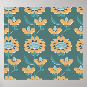 Geometrisches Vintag: Textile nautische Motive Poster