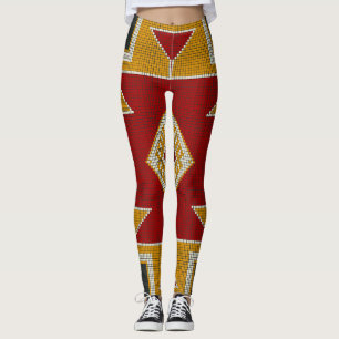 Geometrisches vintage-klassisches farbenfrohes Mod Leggings