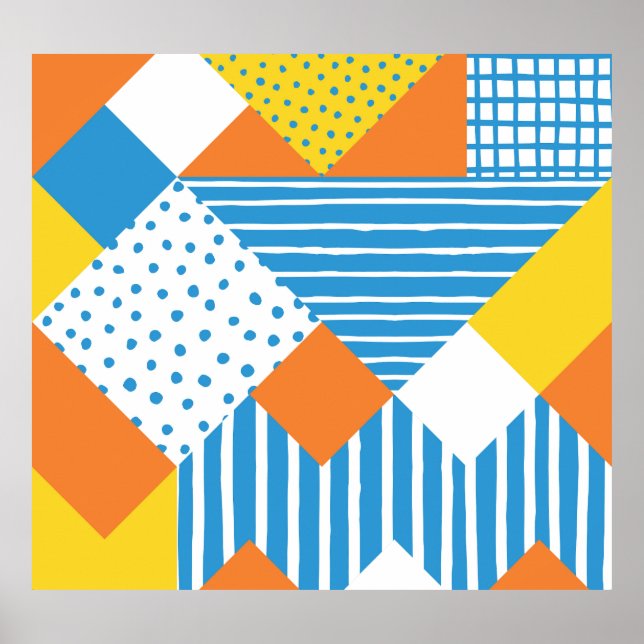 Geometrisches Vintages Abstraktes Hintergrundbild Poster (Vorne)