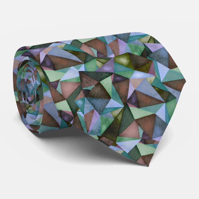 Geometrisches Vintages Dreieck Gemustert Krawatte (Gerollt)