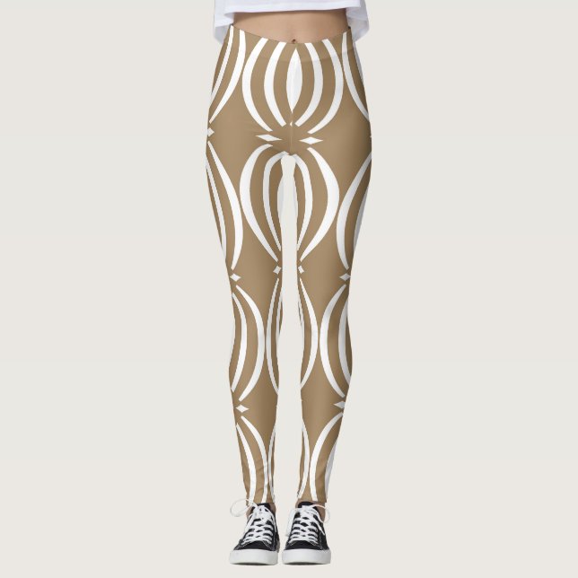 Geometrisches Vintages Liniendesign Leggings (Vorderseite)