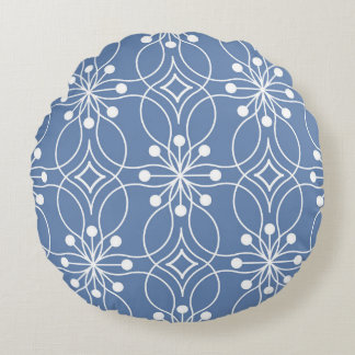 Geometrisches Vintages Muster für Wavy Lines Rundes Kissen