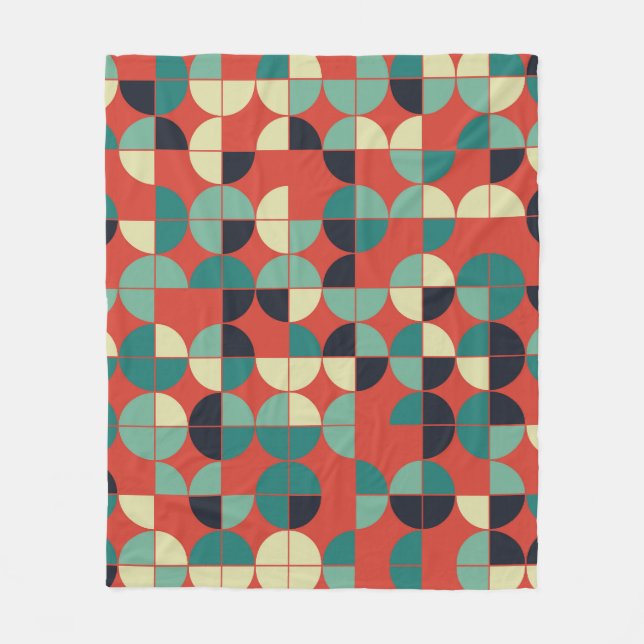 Geometrisches Vintages, Nahtloses Muster. Fleecedecke (Vorderseite)