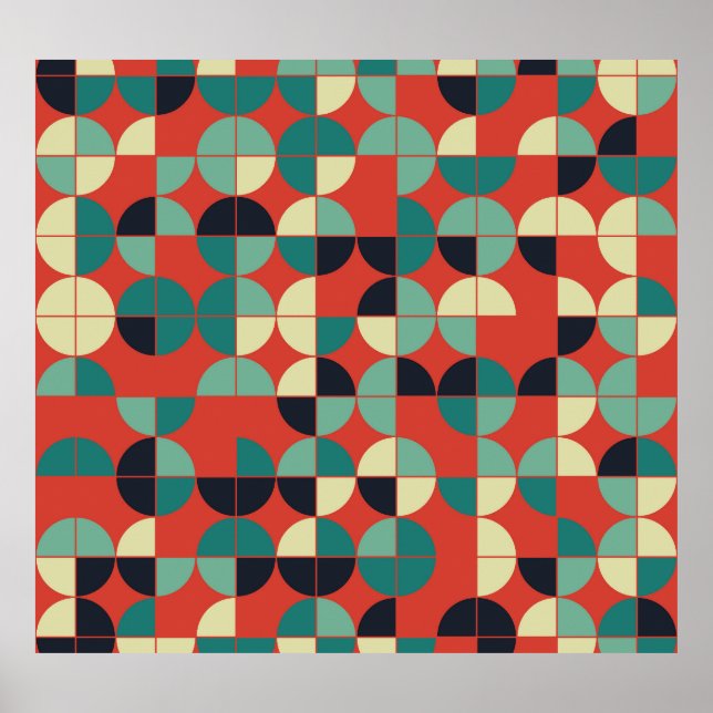 Geometrisches Vintages, Nahtloses Muster. Poster (Vorne)