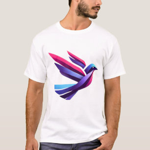 Geometrisches Vogellogo - Minimalistisches Gradien T-Shirt