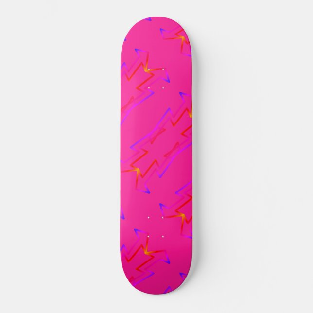 Geometrisches, vorgebautes, vollständiges rosa Ska Skateboard (Vorderseite)
