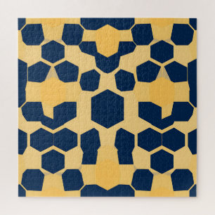 Geometrisches Wabenmuster Sechseck Muster Navyblau Puzzle