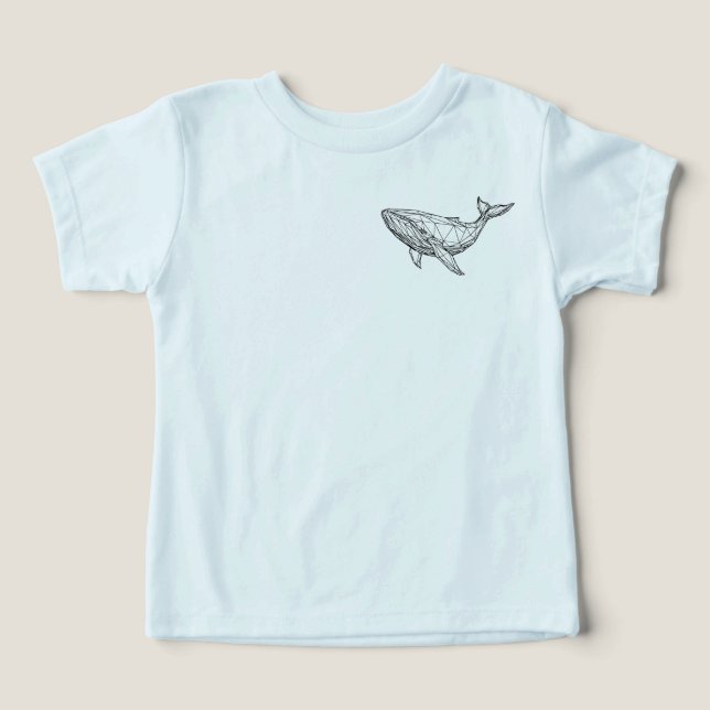 Geometrisches Wal-Kinder-T-Shirt (Design Vorderseite)