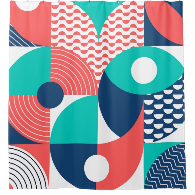 Geometrisches Wandbild Modernes Vintag Duschvorhang (Vorderseite)