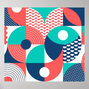 Geometrisches Wandbild Modernes Vintag Poster