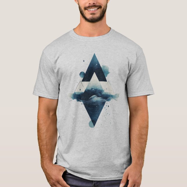 Geometrisches Wasserelement T-Shirt (Vorderseite)