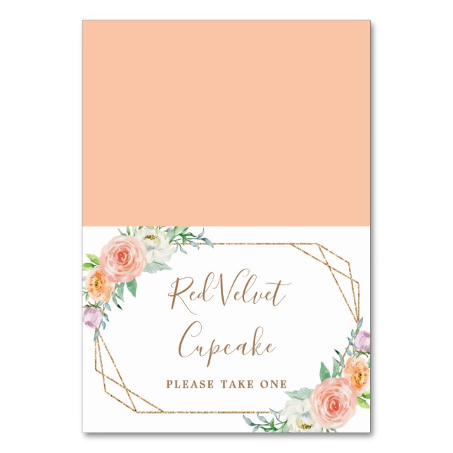 Geometrisches Wasserfarben-Blume-Hochzeitstich Tischnummer (Vorderseite)