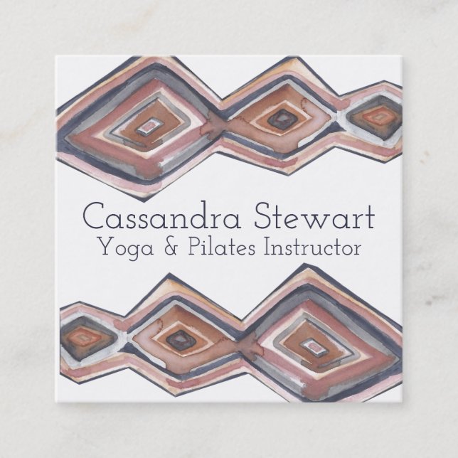 Geometrisches Wasserfarbendesign Quadratische Visitenkarte (Vorderseite)