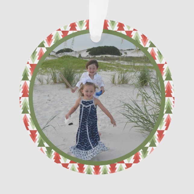 Geometrisches Weihnachtsbaum-Hain Ornament (Vorderseite)