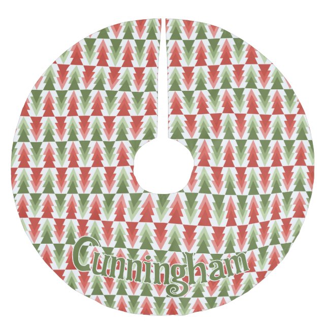 Geometrisches Weihnachtsbaum-Hain Polyester Weihnachtsbaumdecke (Vorderseite)