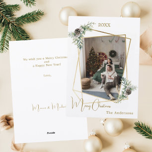 geometrisches Weihnachtsgold Moderne Foto Feiertagskarte