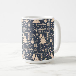 Geometrisches Weihnachtsmuster Kaffeetasse