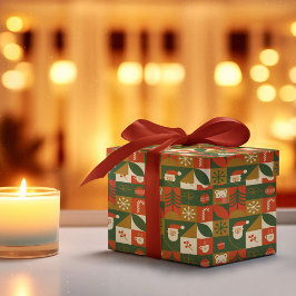 Geometrisches Weihnachtsmuster - Nahtloses Weihnac Geschenkpapier