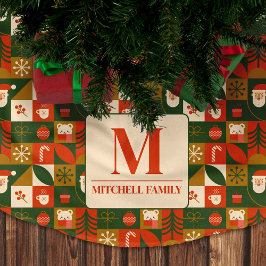 Geometrisches Weihnachtsmuster - Nahtloses Weihnac Polyester Weihnachtsbaumdecke