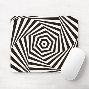 Geometrisches Weiß über schwarze Zebrastreifen Mousepad
