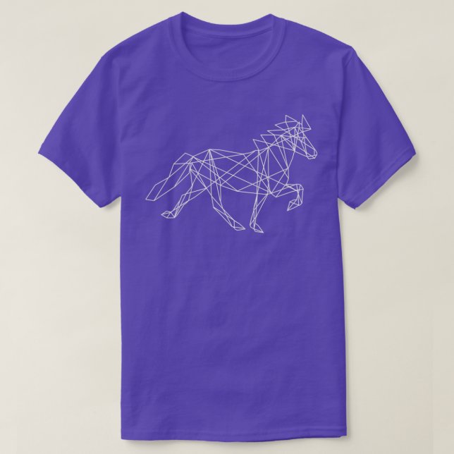 Geometrisches, weißes Eispferd T-Shirt (Design vorne)