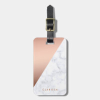 Geometrisches weißes MarmorRosengold des eleganten