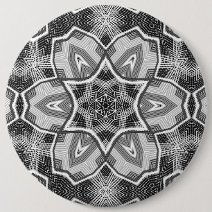 Geometrisches weißes, schwarzes Lochmuster Button