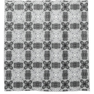 Geometrisches weißes und schwarzes Lochmuster Anna Duschvorhang