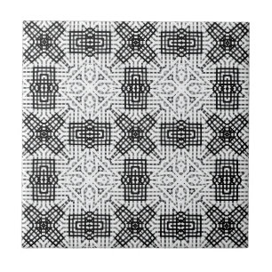 Geometrisches weißes und schwarzes Lochmuster Anna Fliese