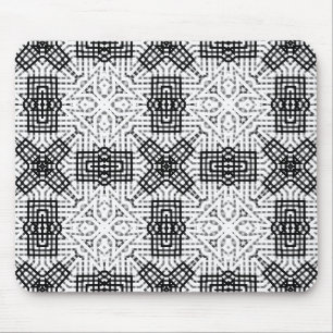 Geometrisches weißes und schwarzes Lochmuster Anna Mousepad