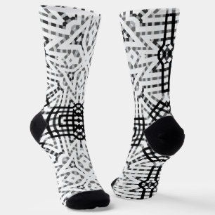 Geometrisches weißes und schwarzes Lochmuster Anna Socken